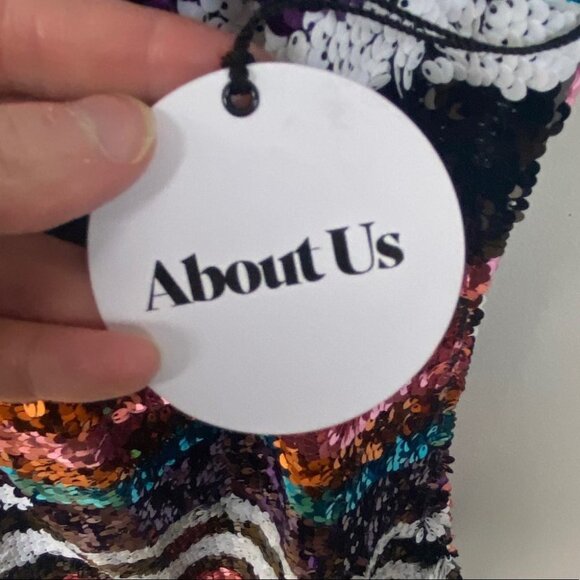 NWT Revolve About Us Zoey Sequin Striped Mini Dress Size Small New With Tags S - Picture 6 of 10